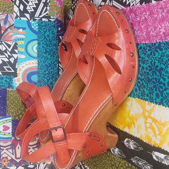 Frye Studded leather Sandals Burnt Orange 8.5 - Picture 14 of 14